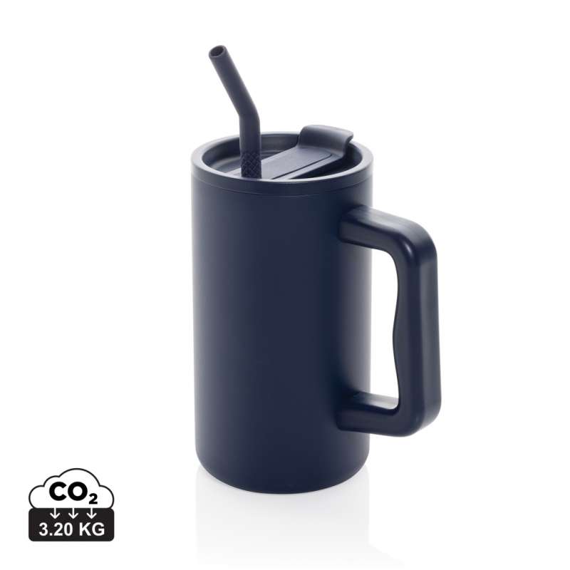 Mok Tumbler Cube 800ml RVS Isolatie - Glas met rietje tegen groothandelsprijzen