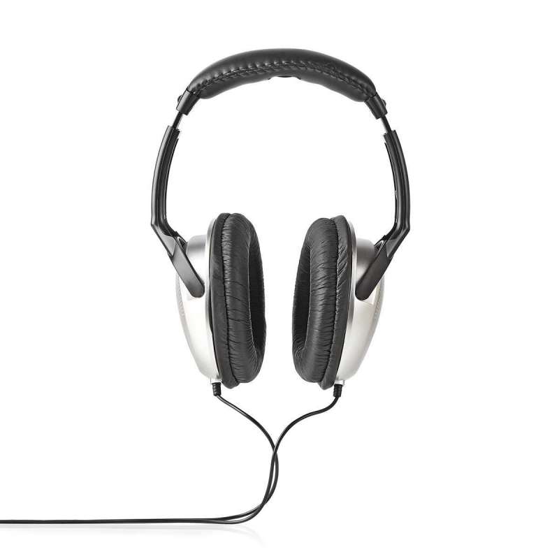 Auricular prateado e preto com controlo de volume - Auriculares a preço grossista