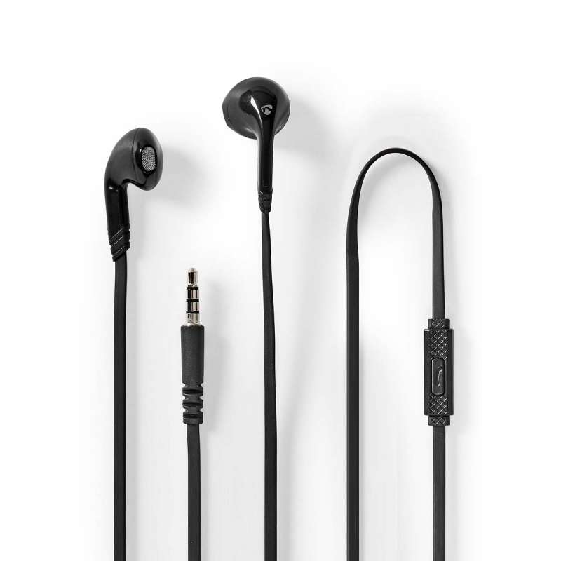 Auriculares com fio pretos com microfone e controle a preço grossista - Auriculares a preço grossista