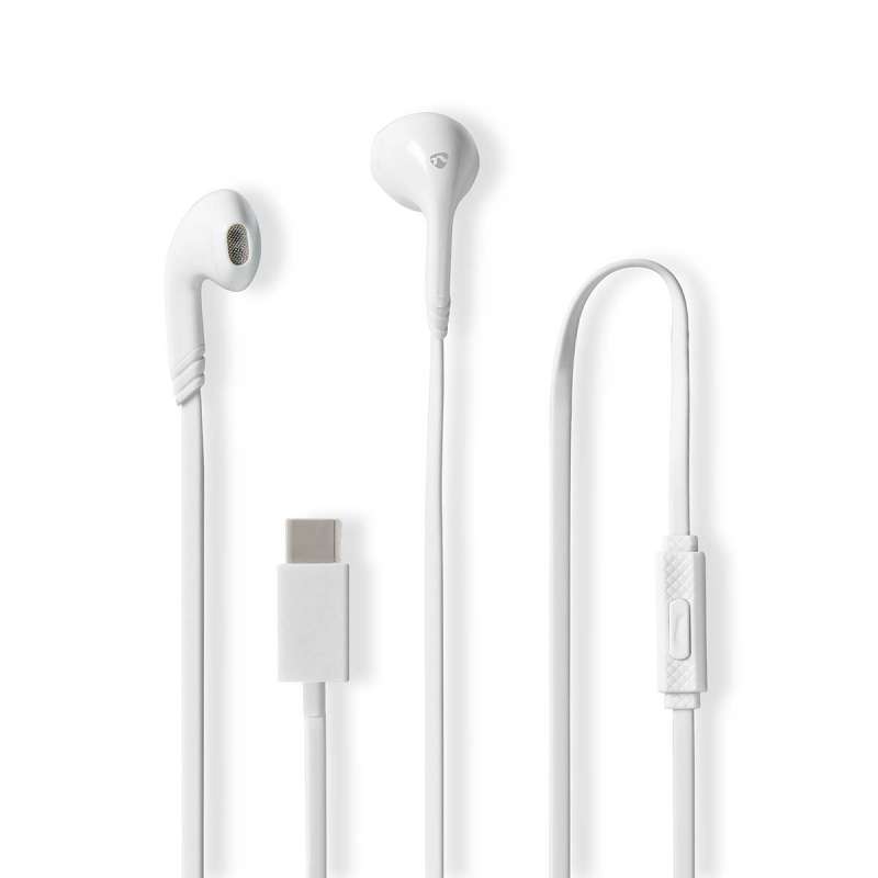 Écouteurs Filaires | USB-C™ | Longueur de corde: 1.20 m | Microphone intégré | Contrôle du Volume | Blanc à prix de gros - écouteurs filaires à prix grossiste