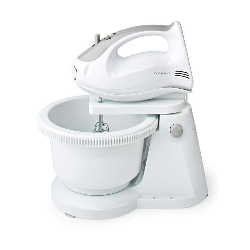 Mixeur à main | 200 W | 5 Réglage de la Vitesse | Fonction Turbo | Bol tournant / 2 batteurs / 2 crochets à pâte | Blanc / G à prix grossiste - mixeur plongeant à prix de gros