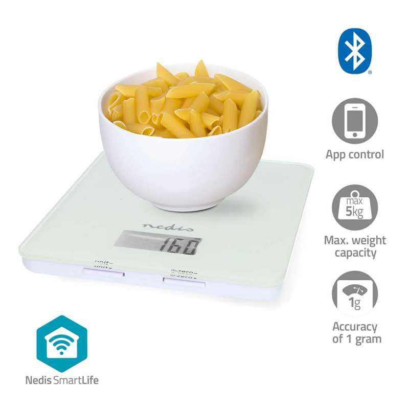 Balance de cuisine SmartLife | Bluetooth® | Plastique / Verre | Blanc - Balance de cuisine à prix de gros