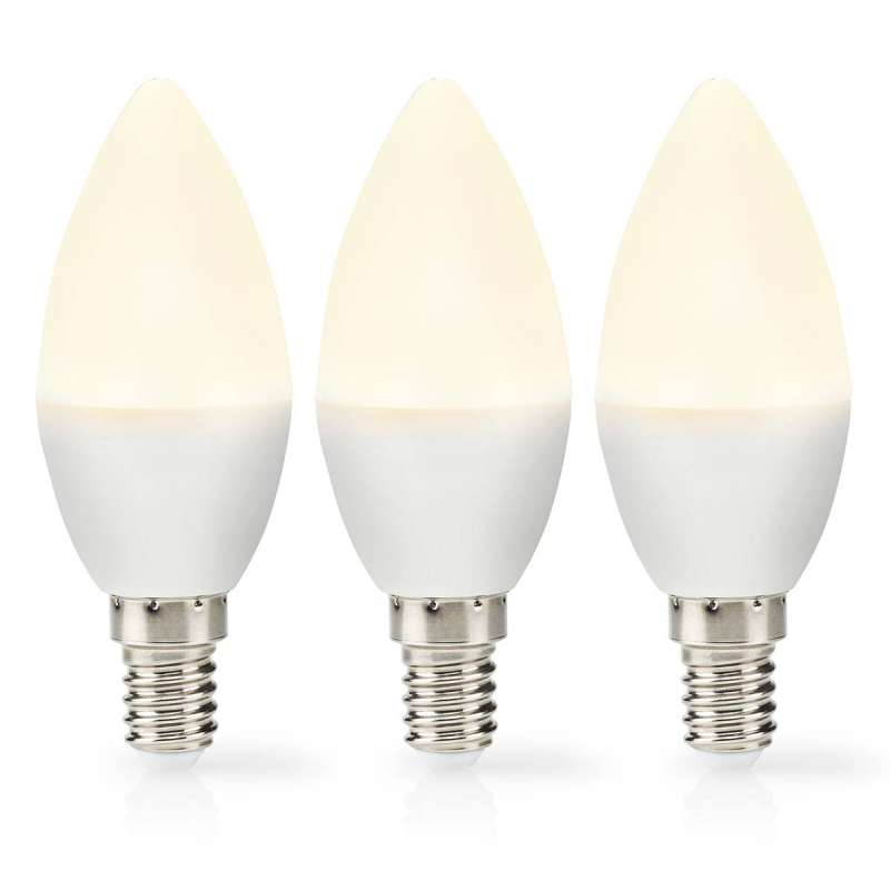 Ampoule LED E14 | Bougie | 2.8 W | 250 lm | 2700 | Blanc Chaud | Givré | 3 pièces à prix de gros - Ampoule led à prix grossiste