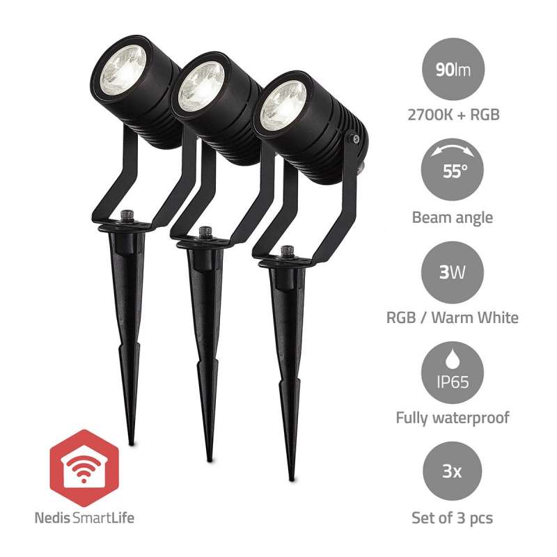 Lampe d'extérieur Smartlife | 3 x 90 lm | Zigbee 3.0 | 3 x 3 W | RGB | 2700 | Aluminium | Android™ / IOS à prix grossiste - Lampe extérieure à prix de gros