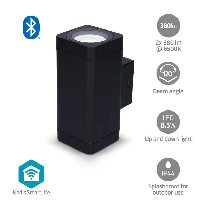 Lampe d'extérieur Smartlife | 760 lm | Bluetooth® | 8.5 W | Blanc chaud à frais | 2700 - 6500 | ABS | Android™ / IOS à prix de gros - Lampe extérieure à prix grossiste
