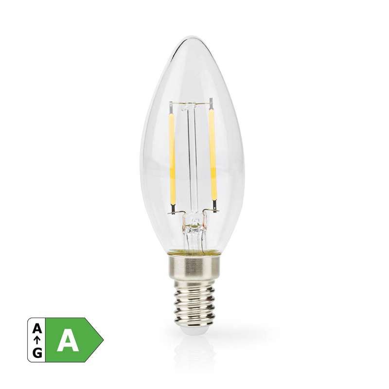 Lampe LED Ampoule E14 | Bougie | 2.2 W | 470 lm | 2700 | Blanc Chaud | Style rétro | 1 pièces | Clair à prix de gros - Ampoule led à prix grossiste
