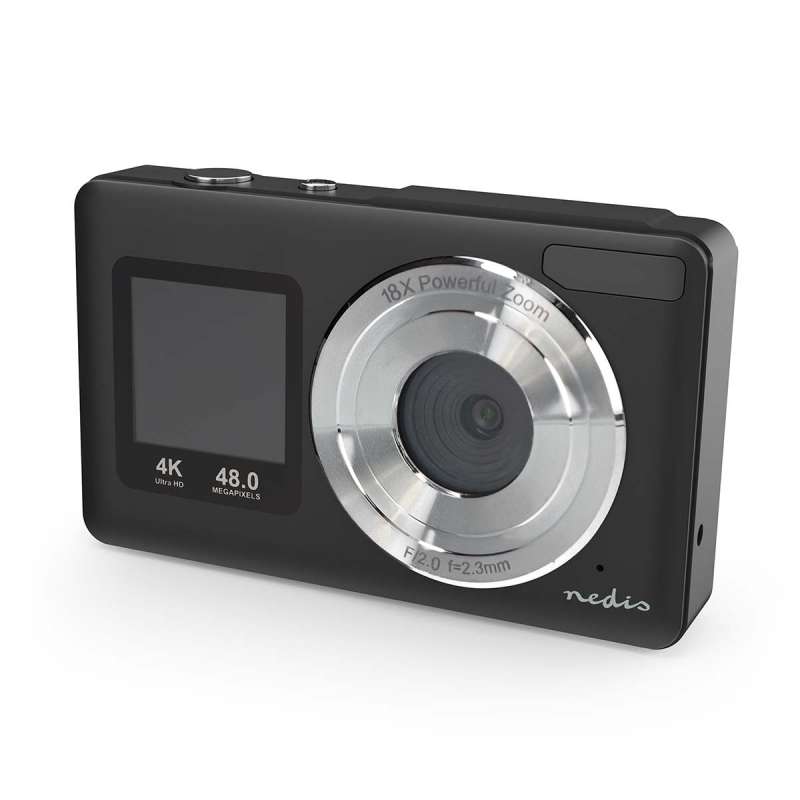 Appareil Photo Numérique | Double écran | 48 MPixel | 4K@30fps | 5 MPixel CMOS | Noir à prix de gros - Appareil photo à prix grossiste