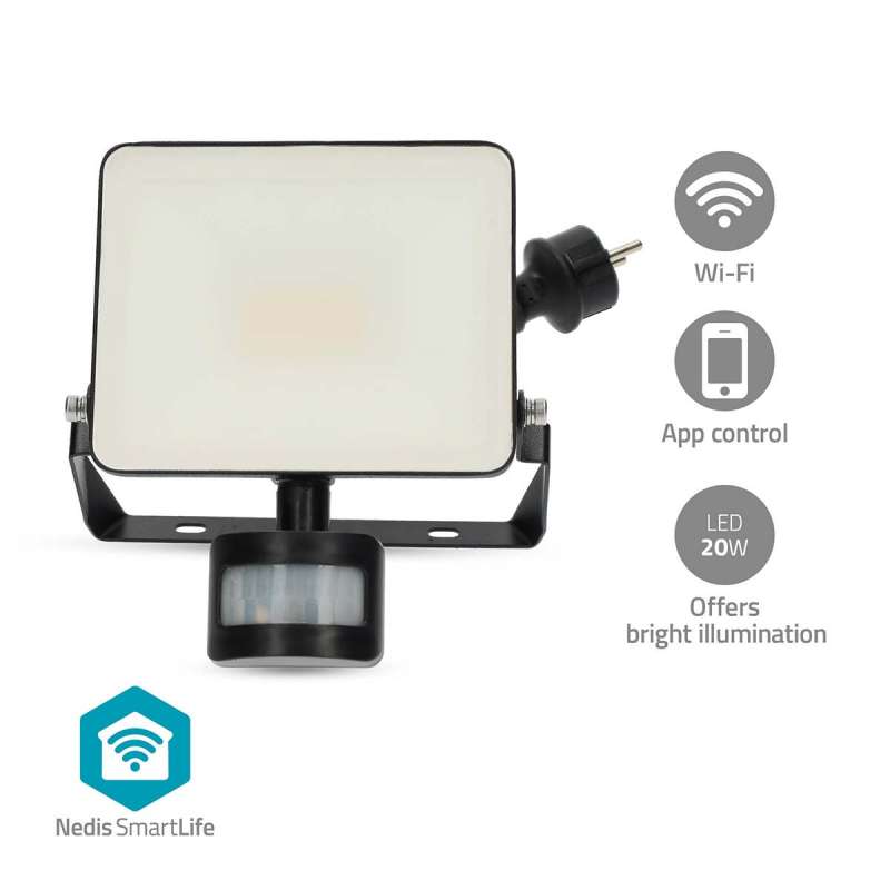 Lampe d'extérieur Smartlife | Capteur de mouvement | 1620 lm | Wi-Fi | 20 W | Blanc chaud à frais | 3000 - 6500 | Aluminium |  à prix de gros - Lampe extérieure à prix grossiste