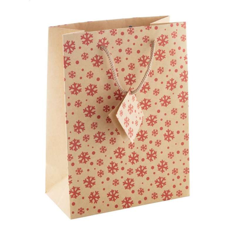 Geschenktüten aus kraftpapier für Weihnachten mit Etikett - Papiertüte zu Großhandelspreisen
