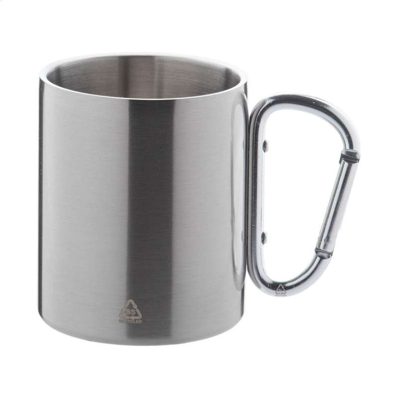 Thermo-Becher aus recyceltem Edelstahl mit Karabiner - Produkte zu Großhandelspreisen