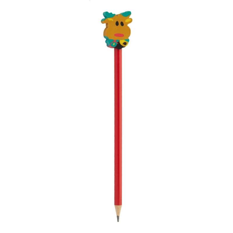 HB Houten Potlood met Gum en Spar - Kerstaccessoire tegen groothandelsprijzen