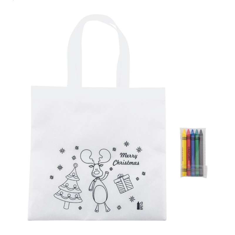 Saco de regalo navideño para colorear en RPET reciclado a precios de mayorista - Accesorio de Navidad a precios de mayorista