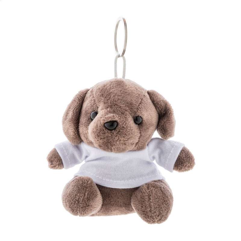 Chaveiro de cão em peluche suave T-shirt personalizável a preço grossista - Porte-chaves de peluche a preço grossista