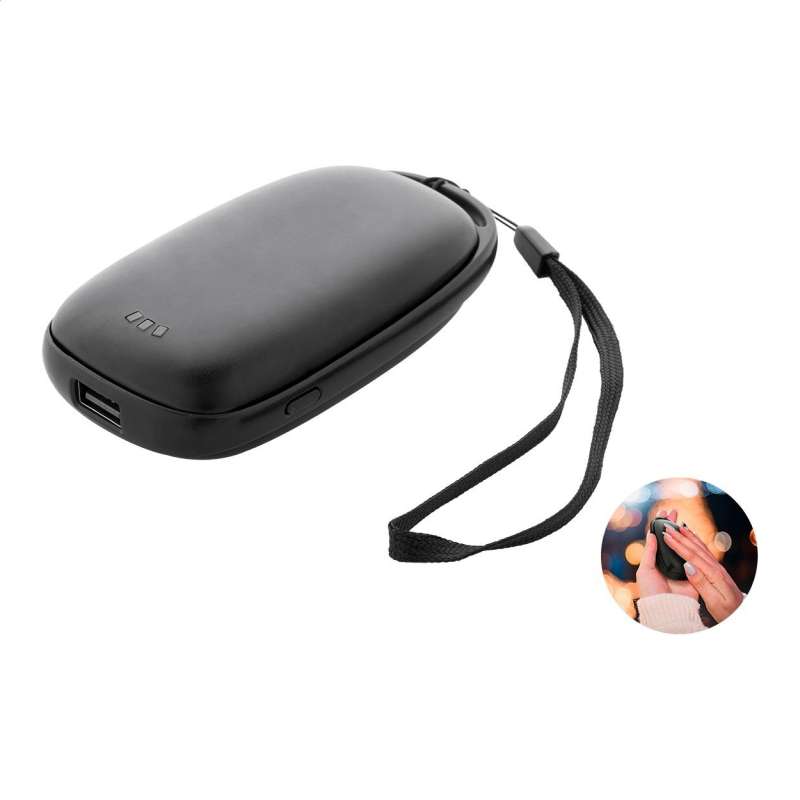 Calentadores de manos y batterie externe de aluminio reciclado 4000 mAh - Powerbank / batería externa a precios de mayorista