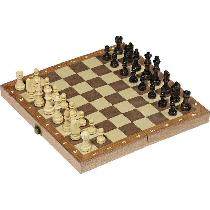 Jeu d'échecs dans une boîte en bois pliable - Jeu de voyage à prix grossiste