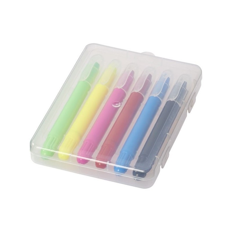 6 crayons rétractables avec étui plastique Phiz - Bullet à prix grossiste - Crayon cire à prix de gros