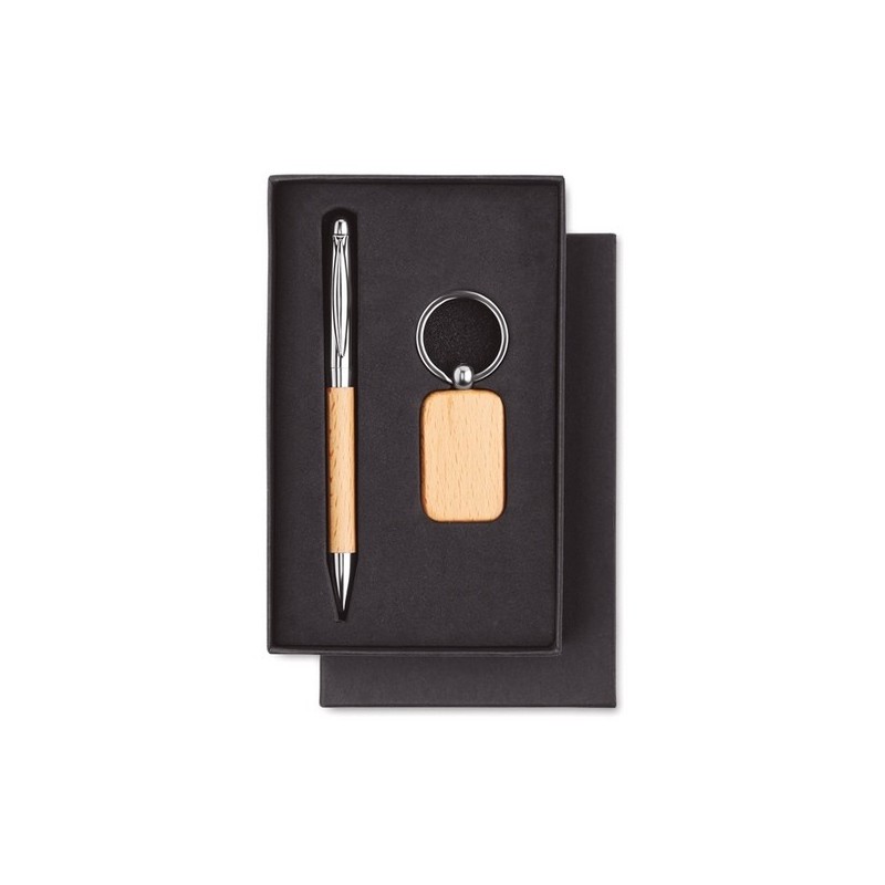 PEN RING - Porte-clés bois et stylo bille - Stylo en bois à prix de gros