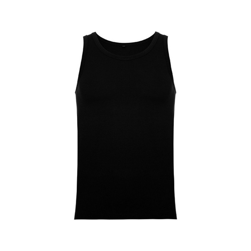 Tank top with wide straps, semi-curved cut, single jersey TEXAS armholes and collar - Tank top at wholesale prices