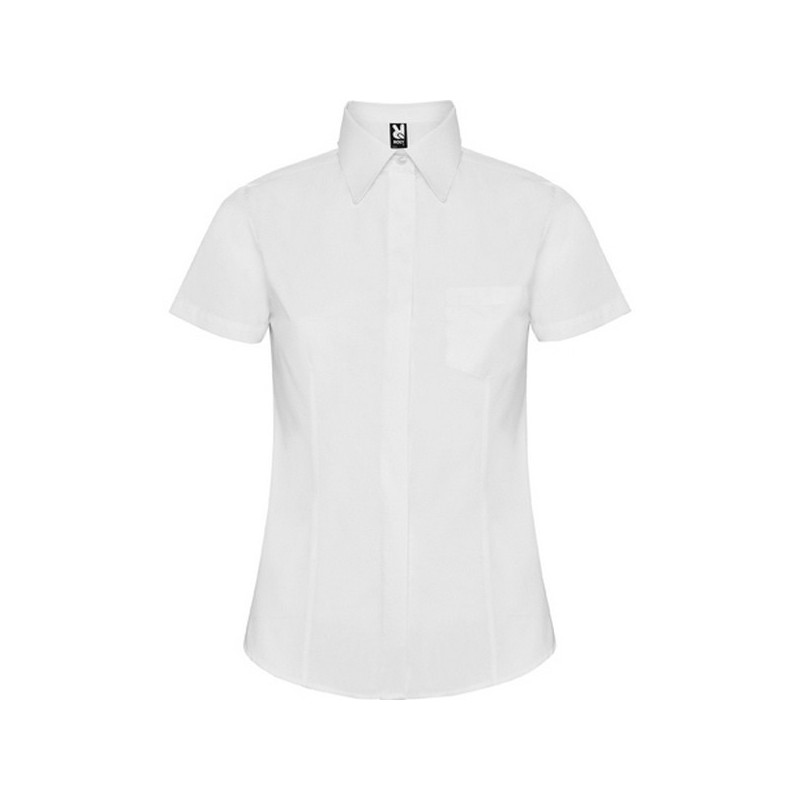 Chemise coupe entaillée avec pinces au dos et buste, poche coeur et patte de boutonnage invisible SOFIA - Chemise femme à prix grossiste