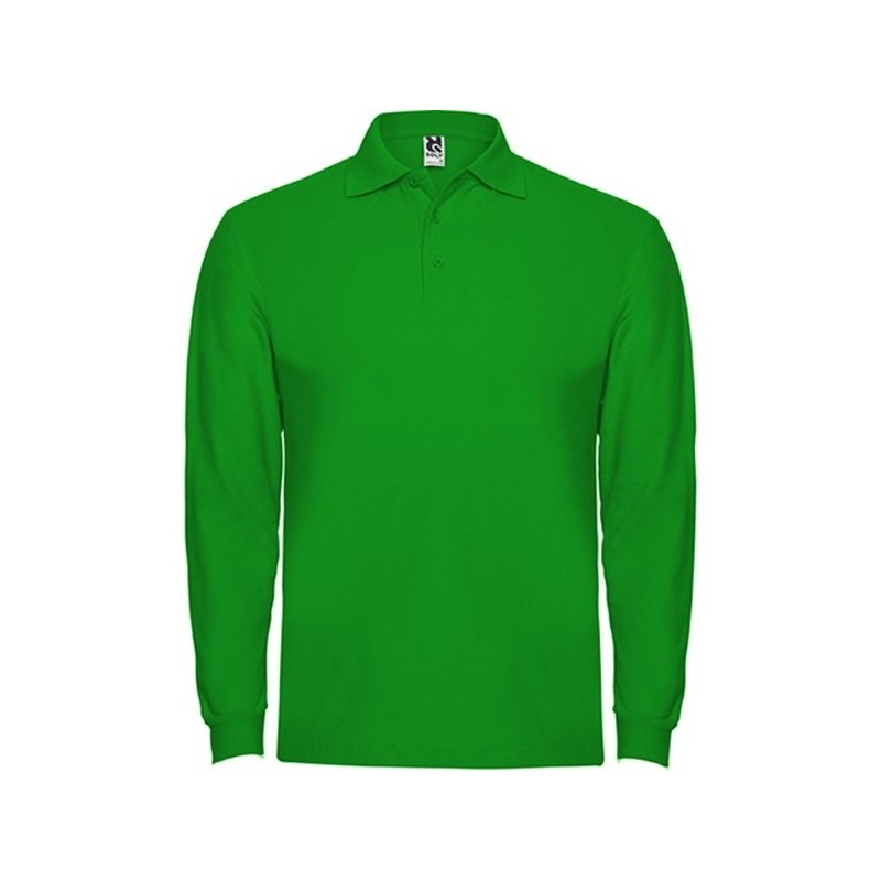 Long-sleeved polo shirt, 1x1 rib collar and cuffs, ESTRELLA L/S tone-on-tone 3-button placket - Long sleeve polo at wholesale prices