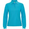 Long-sleeved polo shirt, 1x1 rib collar and cuffs, tone-on-tone 3-button placket ESTRELLA WOMAN L/S - Women's polo shirt at wholesale prices