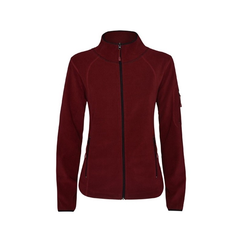 Women's sports fleece jacket, stand-up collar and long sleeves with contrasting piping LUCIANE WOMAN - Fleece jacket at wholesale prices