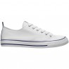 BILES - Classic canvas sneaker with white rubber sole decorated with colorful lines - sneakers at wholesale prices