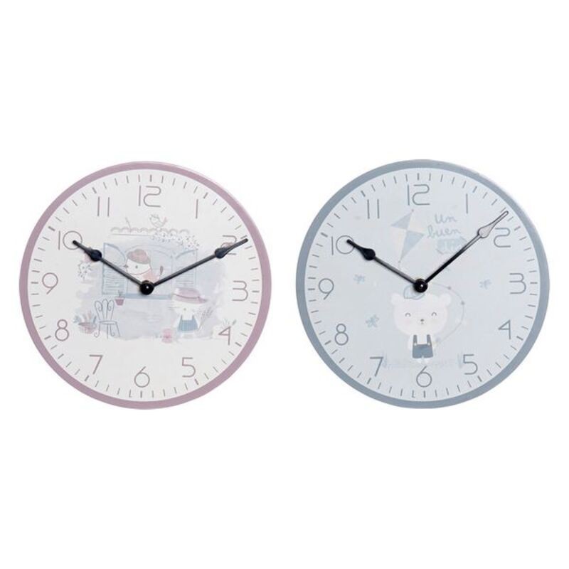 Wall Clock DKD Home Decor Child Wood MDF (2 pcs) (24 x 3 x 24 cm) - Article for the home at wholesale prices
