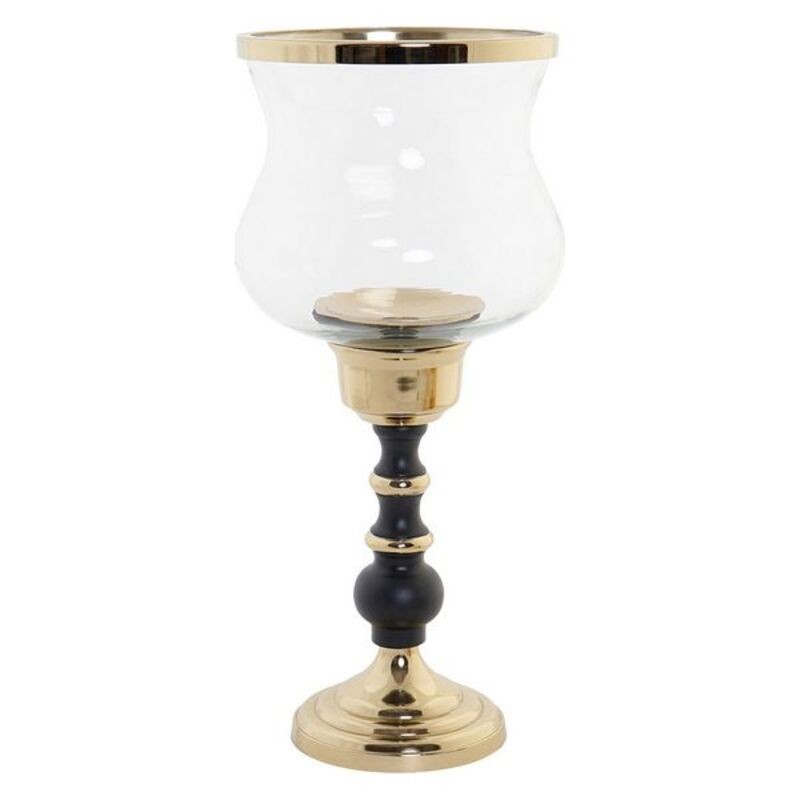 DKD Home Decor Aluminium Glass Brass Candle Pot (18 x 18 x 42 cm) - Article for the home at wholesale prices
