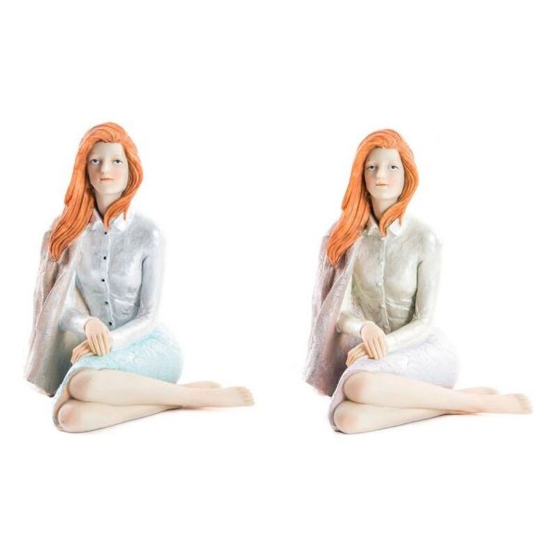 Figurine Décorative DKD Home Decor Femme Résine (2 pcs) (15 x 18 x 19 cm) (2 pcs) à prix de gros - Article pour la maison à prix grossiste