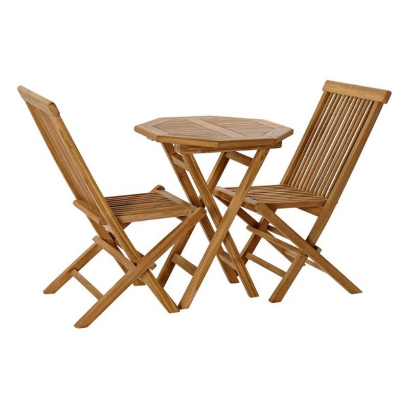 Set Table + 2 Chairs DKD Home Decor Garden Teak (3 pcs) - Article for the home at wholesale prices