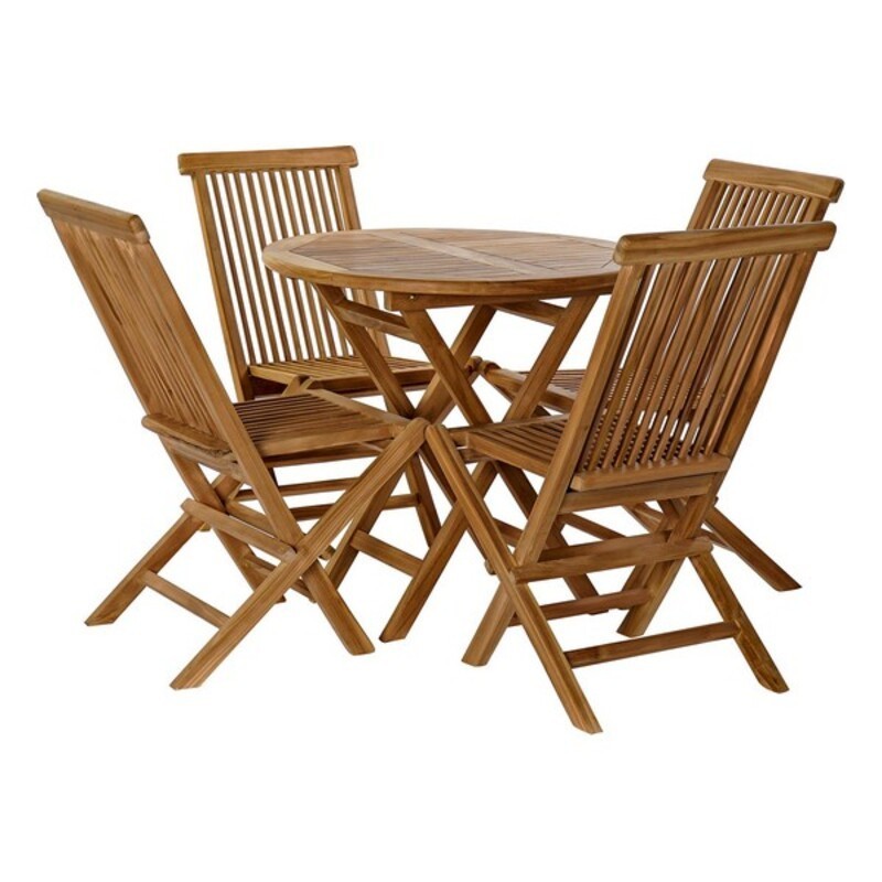 Ensemble Table + 4 Chaises DKD Home Decor Teck (5 pcs) - chaise de jardin à prix grossiste