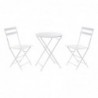 Set Table + 2 Chairs DKD Home Decor White Metal (3 pcs) - Article for the home at wholesale prices