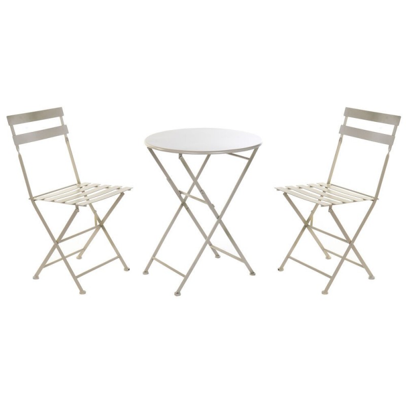 Ensemble Table + 2 Chaises DKD Home Decor Métal (47 x 41 x 80 cm) (60 x 60 x 70 cm) - Article pour la maison à prix grossiste