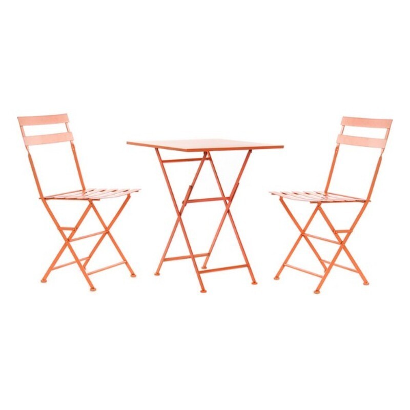 Ensemble Table + 2 Chaises DKD Home Decor Corail Métal (3 pcs) - Article pour la maison à prix de gros