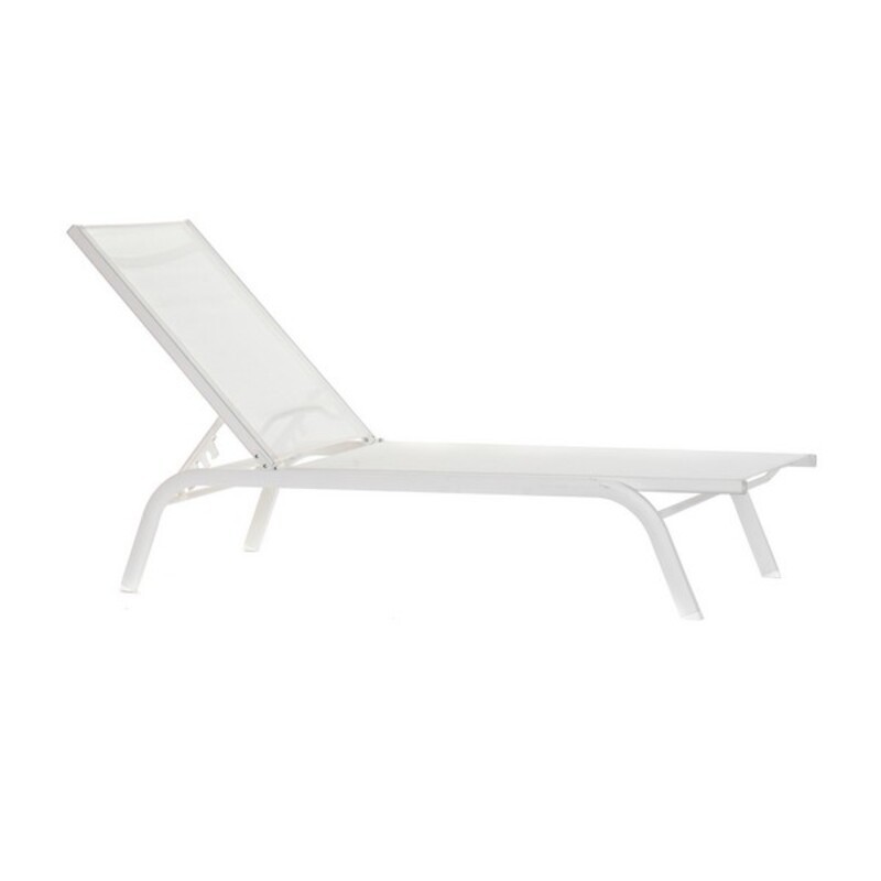 Chaise longue DKD Home Decor inclinable Blanc PVC Aluminium (191 x 58 x 98 cm) à prix de gros - bain de soleil à prix grossiste