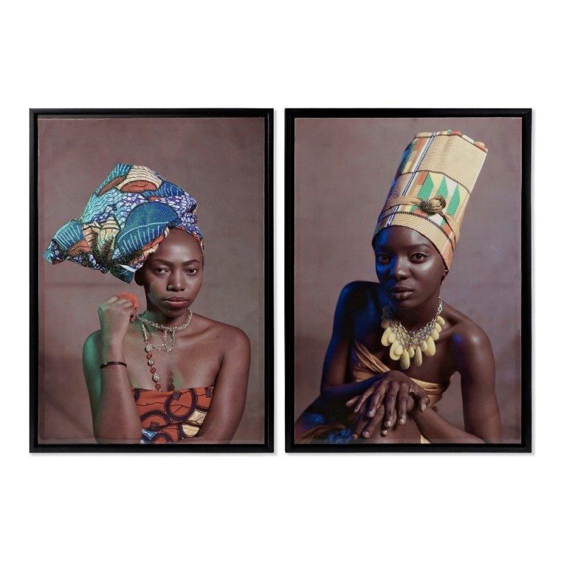 Cadre DKD Home Decor African Art (65 x 3.5 x 90 cm) - Article pour la maison à prix grossiste