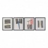 Cadre DKD Home Decor Lines Abstrait (4 pcs) (35 x 3 x 45 cm) - Article pour la maison à prix grossiste