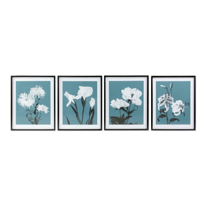 Cadre DKD Home Decor Flowers Fleurs (4 pcs) (55 x 2.5 x 70 cm) à prix grossiste - cadre à prix de gros