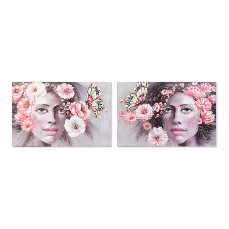 Cadre DKD Home Decor Girl Toile (2 pcs) (120 x 3 x 80 cm) à prix grossiste - Article pour la maison à prix de gros