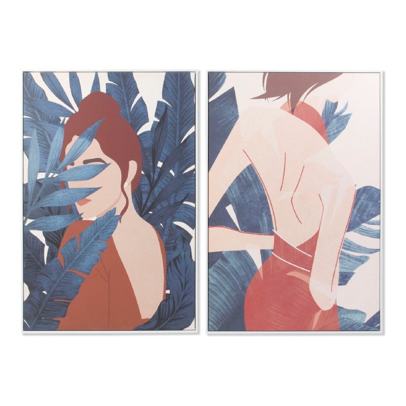 Cadre DKD Home Decor Woman Toile (2 pcs) (83 x 4.5 x 123 cm) - Article pour la maison à prix de gros