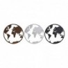 Figurine Décorative DKD Home Decor Mappemonde Métal (3 pcs) (40 x 1 x 40 cm) - Article pour la maison à prix de gros