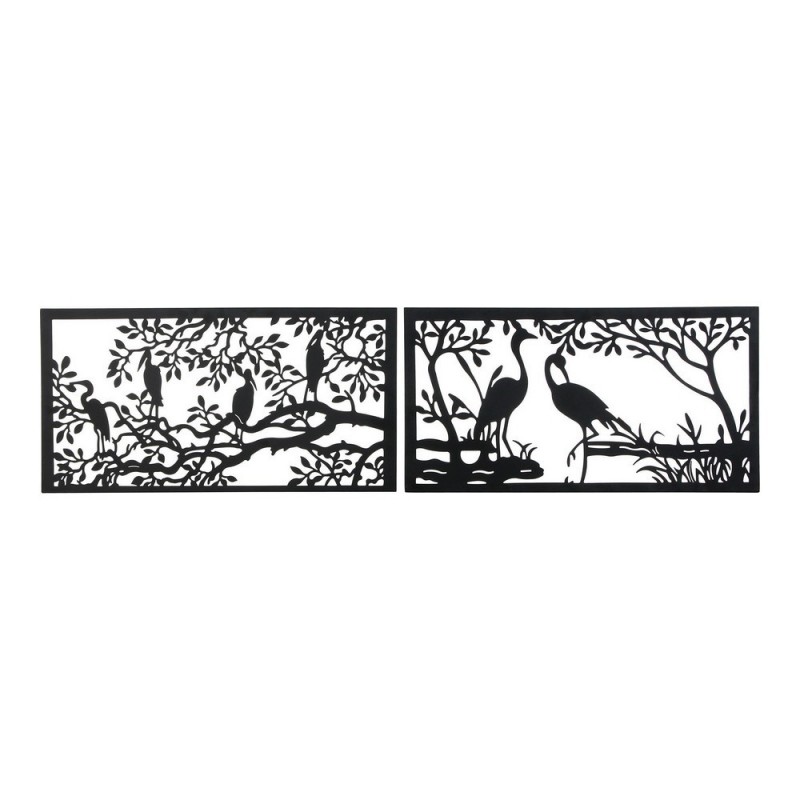 Decorative Figurine DKD Home Decor Metal Birds (2 pcs) (96 x 1 x 50 cm) - Article for the home at wholesale prices