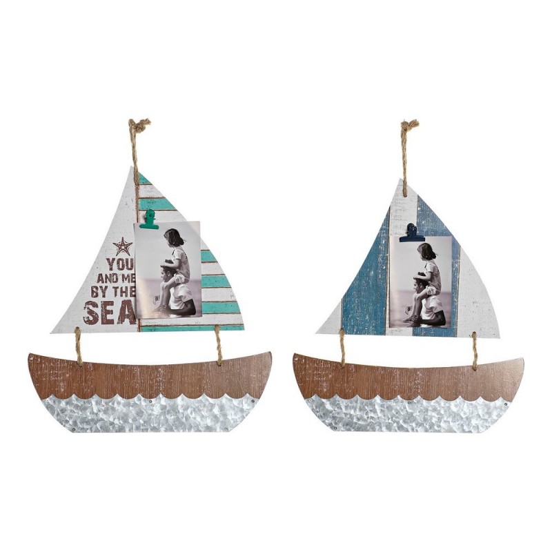 Hanging decoration DKD Home Decor Sailboat Rope Wood MDF (2 pcs) (40 x 2 x 43 cm) - Article for the home at wholesale prices