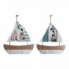 Hanging decoration DKD Home Decor Sailboat Rope Wood MDF (2 pcs) (40 x 2 x 43 cm) - Article for the home at wholesale prices