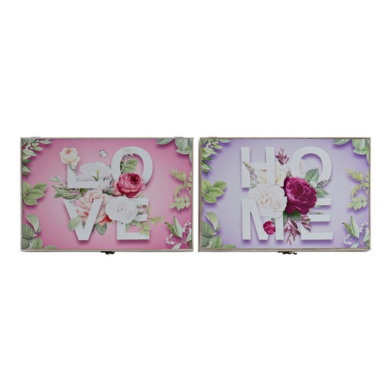 Couvercle DKD Home Decor Compteur Rose Bois MDF Lila (2 pcs) (46 x 6 x 32 cm) à prix grossiste - Article pour la maison à prix de gros