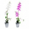 Decorative plant DKD Home Decor White Fabric Sandstone Lila (2 pcs) (21 x 21 x 82 cm) - Article for the home at wholesale prices