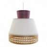 Hanging lamp DKD Home Decor White Polyester Bamboo 220 V 50 W Purple (46 x 46 x 45 cm) - Article for the home at wholesale prices
