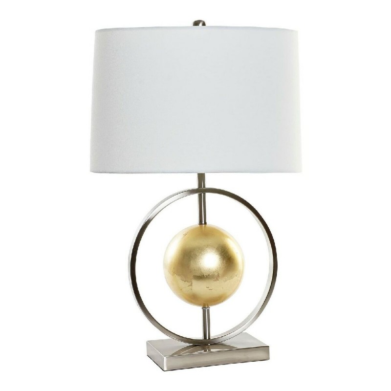 Lampe de bureau DKD Home Decor Blanc Argent Polyester Métal 220 V Doré 60 W (40 x 22 x 64 cm) à prix de gros - Article pour la maison à prix grossiste