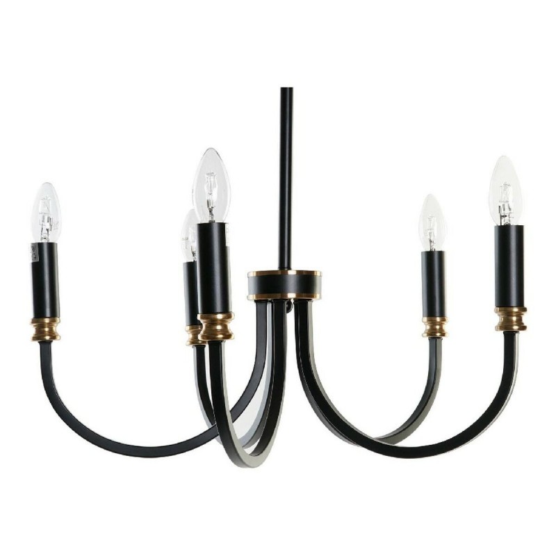 Hanging lamp DKD Home Decor Black Metal 25 Watts 220 V Gold (52 x 52 x 68 cm) - Article for the home at wholesale prices